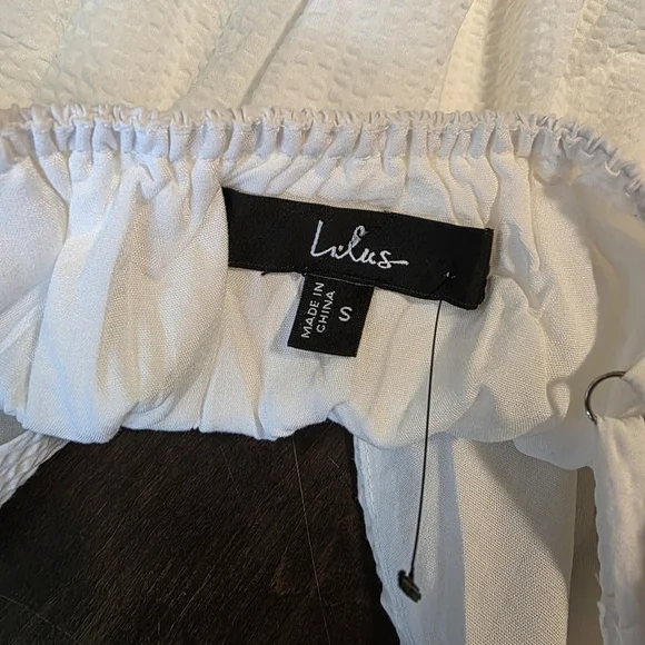 Lulus Lelina White Tie-Front Babydoll Mini Dress, Size Small - Picture 8 of 10